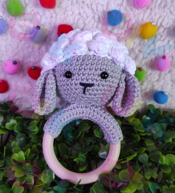 Sonajero Amigurumi Oveja Gris