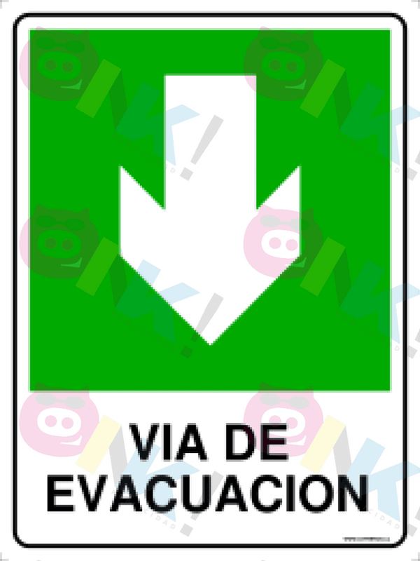 Señalética Vía de evacuación - Oink Publicidad